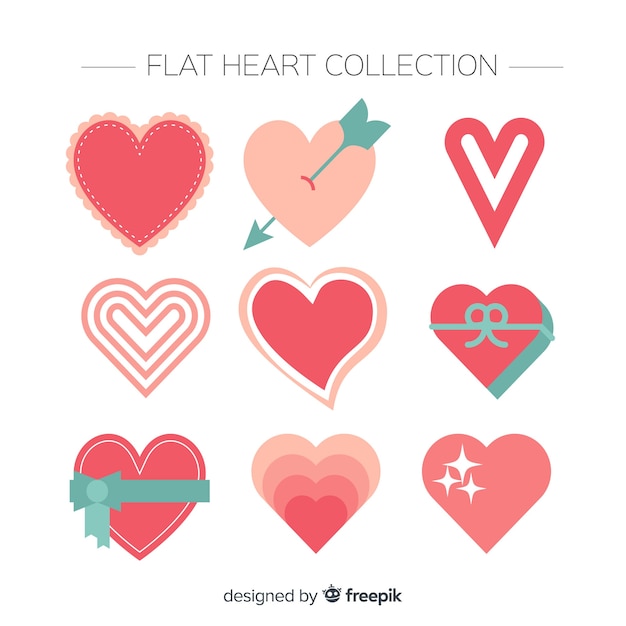 Free Vector valentine heart set