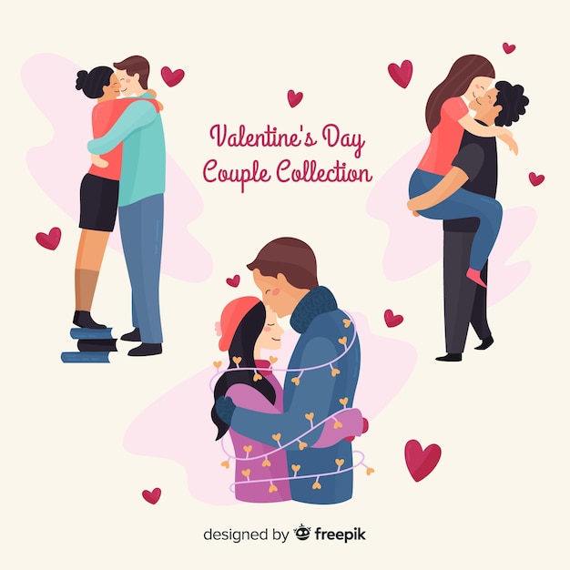 Valentine hugging couple collection