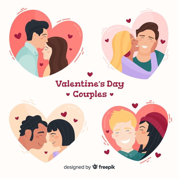 Valentine kissing couple collection