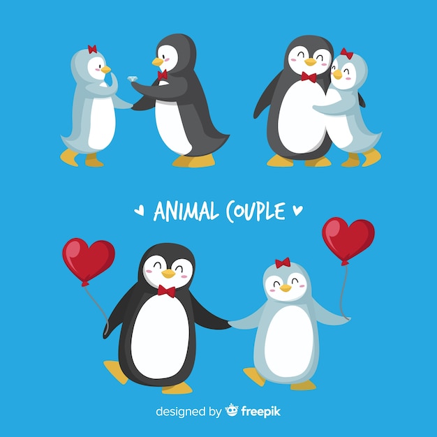 Valentine penguin couple pack