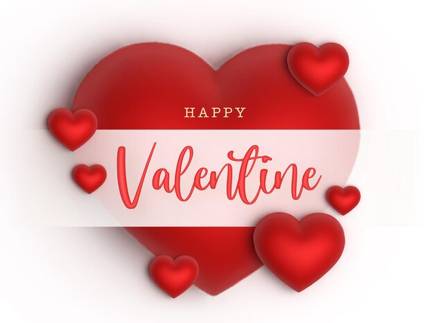 valentine red 3d hearts sale badge poster background free vector