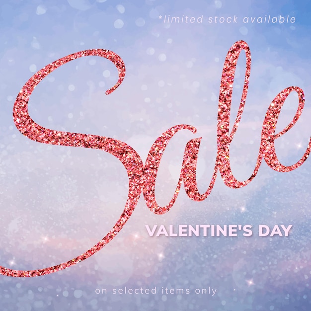 Free Vector valentine&rsquo;s sale editable template vector for social media post