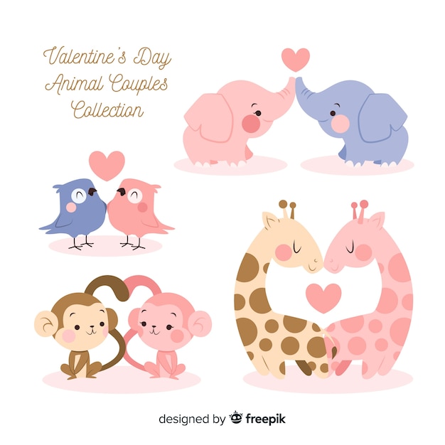 Valentine's day animals couple pack