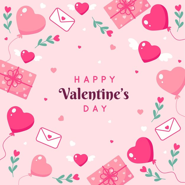 Valentine's day background in flat design