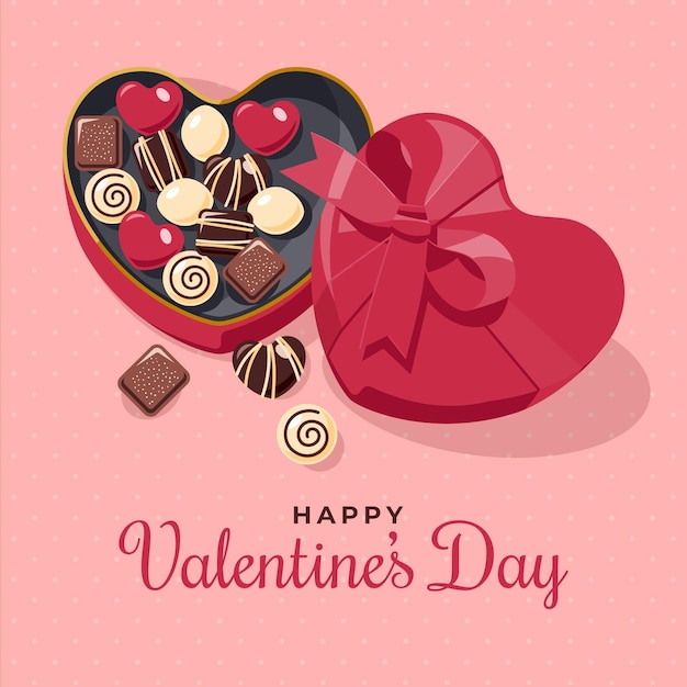 Free Vector valentine's day background in flat design