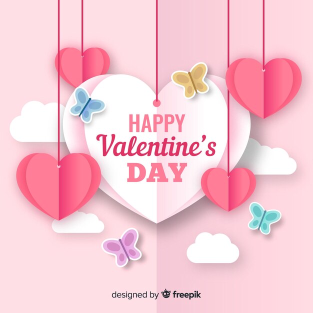 Valentine's day background in paper style