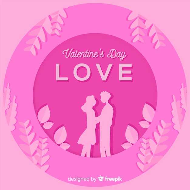 Free Vector valentine's day background in paper style