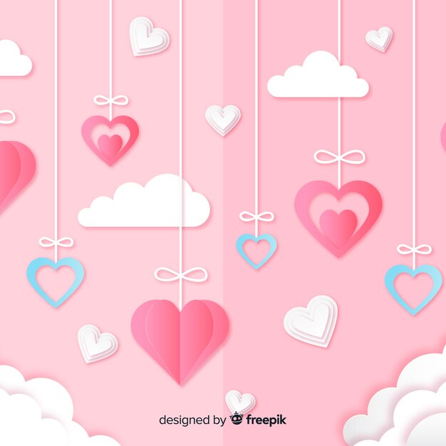 Valentine's day background in paper style