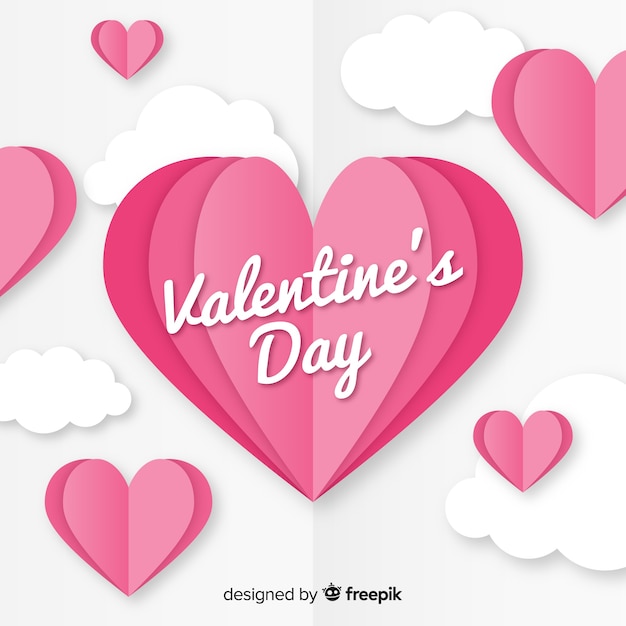 Valentine's day background in paper style