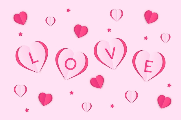 Valentine's day background in paper style