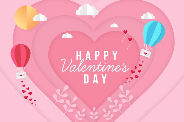 Valentine's day background in paper style