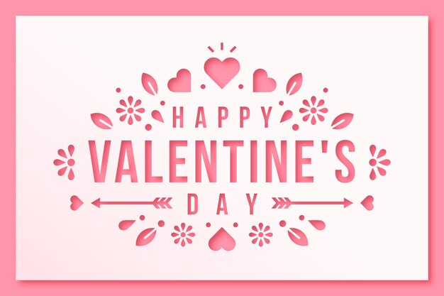 Valentine's day background in paper style