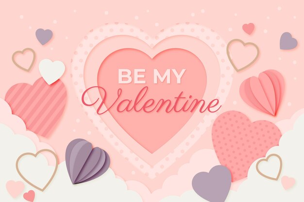 Valentine's day background in paper style