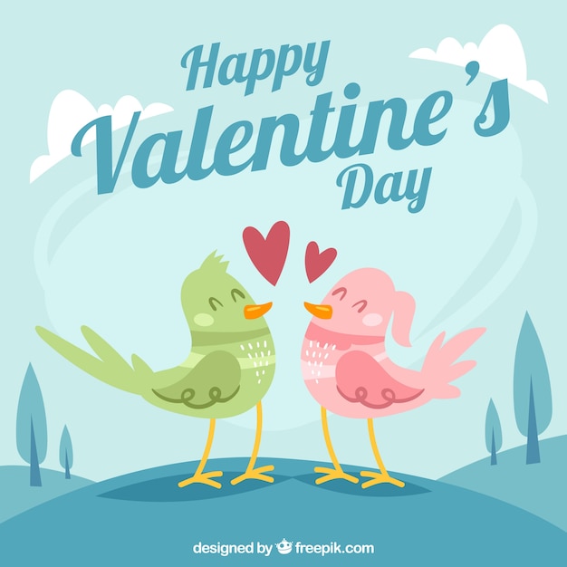 Free Vector valentine's day background with birds