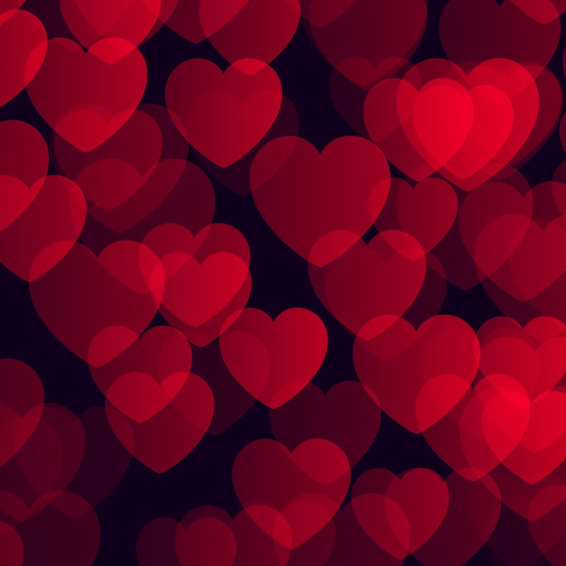 Free vector valentine's day background with bokeh hearts design