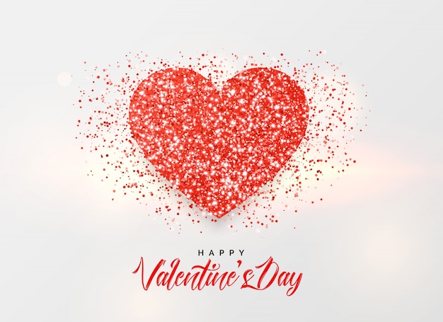 Valentine's day background with glitter heart design