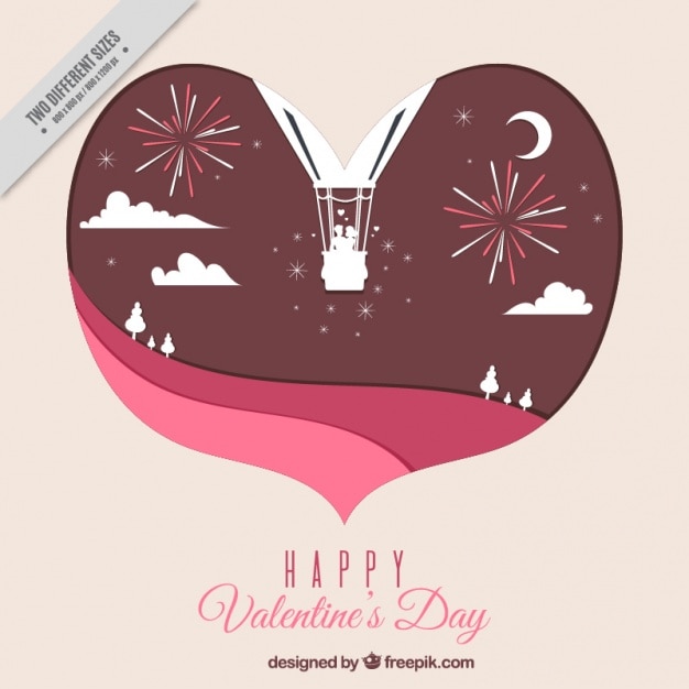 Free Vector valentine's day background with heart-shaped