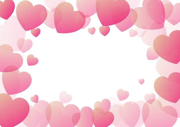 Free vector valentine's day background with hearts border