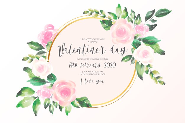 Valentine's day background with soft pink flowers