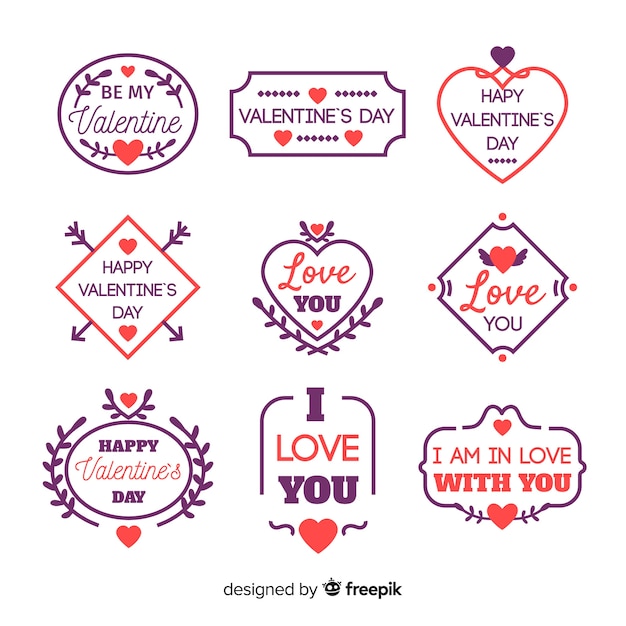 Valentine's day badge collection