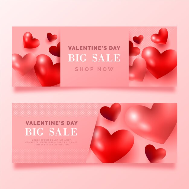 Valentine's day big sale pink banner