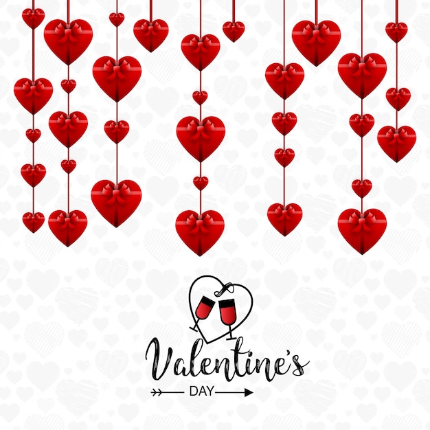 Free Vector valentine's day card with hearts