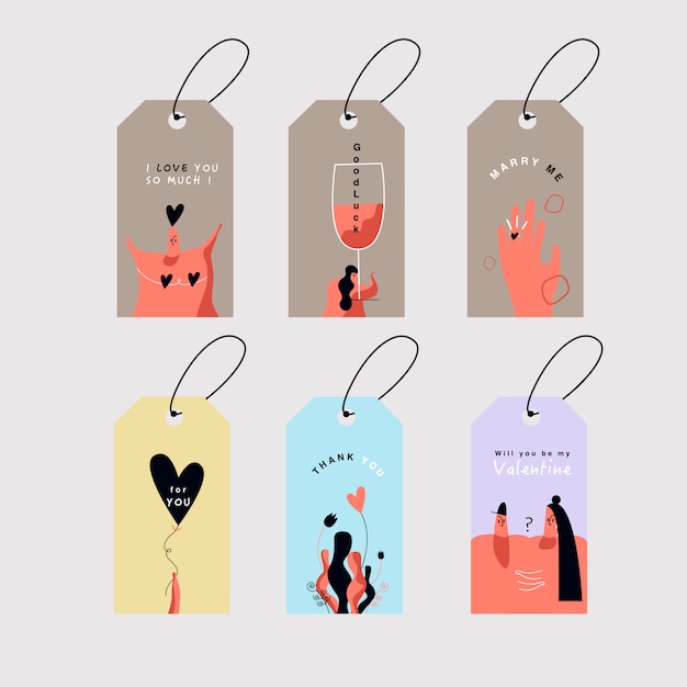 Valentine's Day cards set vector