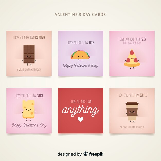 Valentine's day cards set