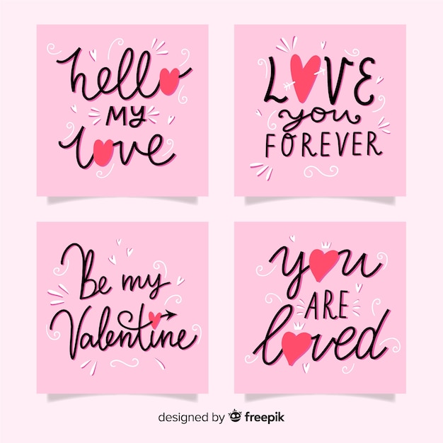 Valentine's day cards set