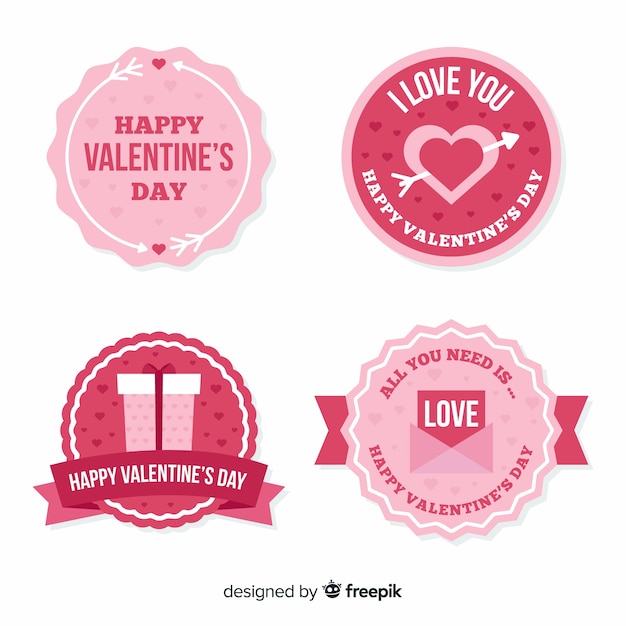 Valentine's day circle badge collection