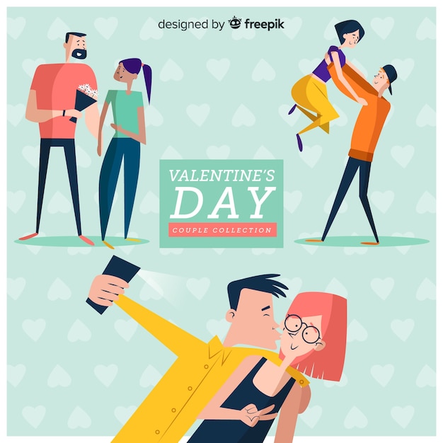 Free Vector valentine's day couple collection