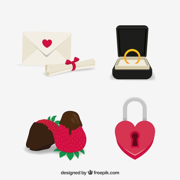 Free vector valentine's day element collection