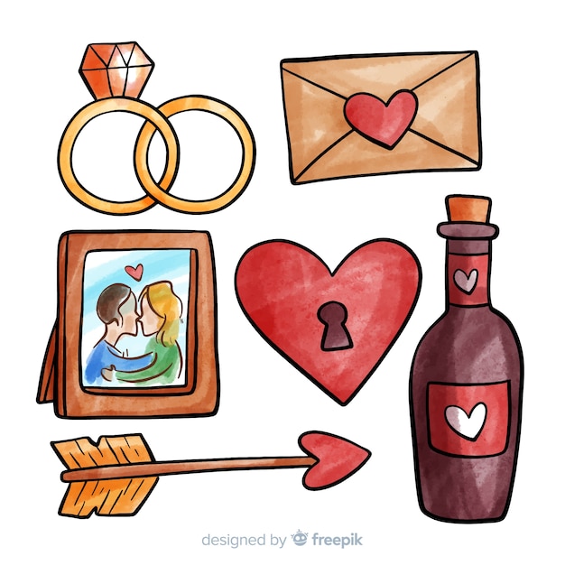 Free Vector valentine's day element collection