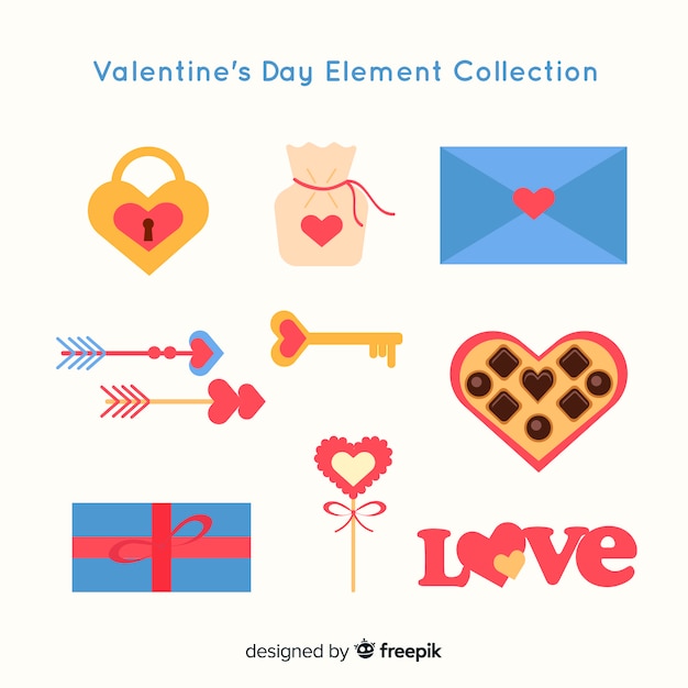 Free vector valentine's day element collection