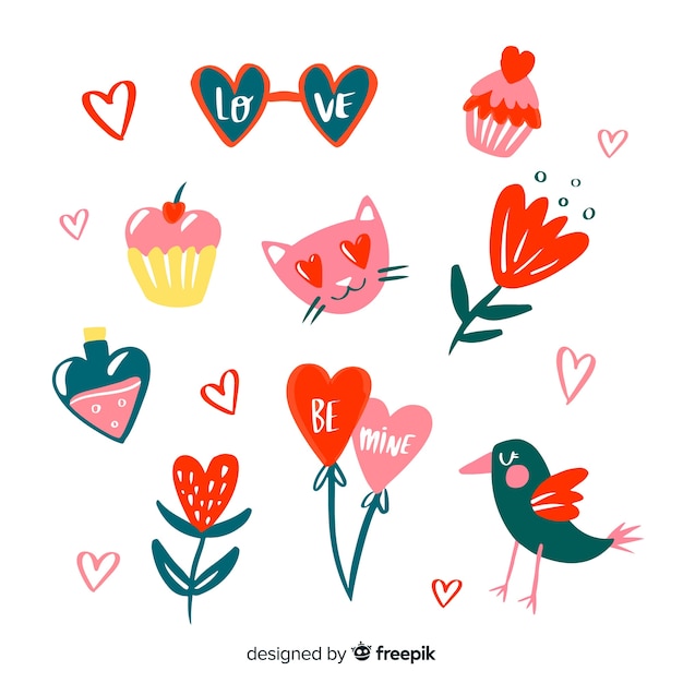 Free Vector valentine's day element collection