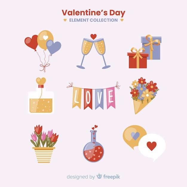 Free Vector valentine's day element collection