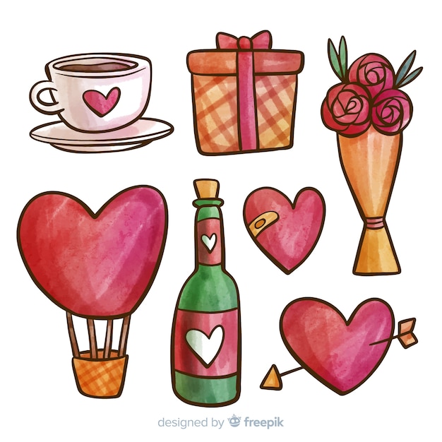 Free Vector valentine's day element collection