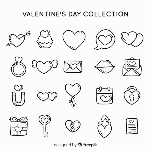 Free Vector valentine's day element collection