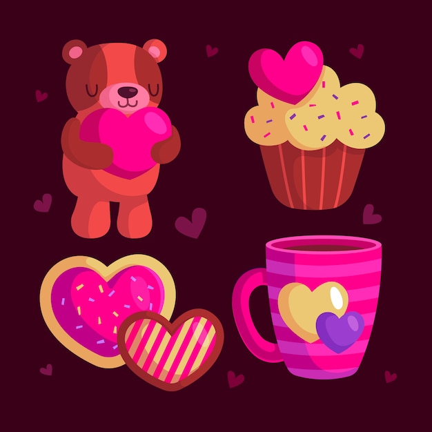 Free Vector valentine's day element collection