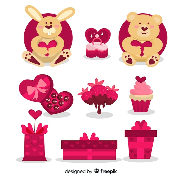 Free Vector valentine's day elements collection