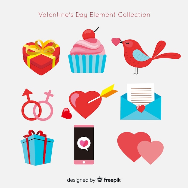 Free Vector valentine's day elements collection