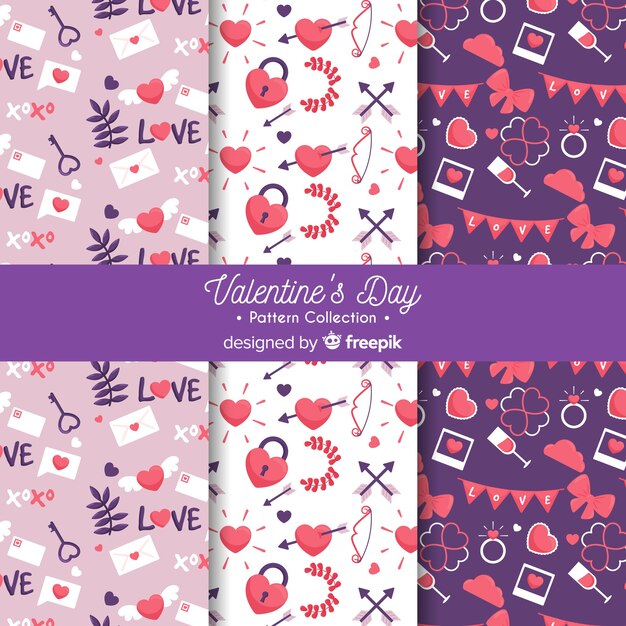 Valentine's day elements pattern pack