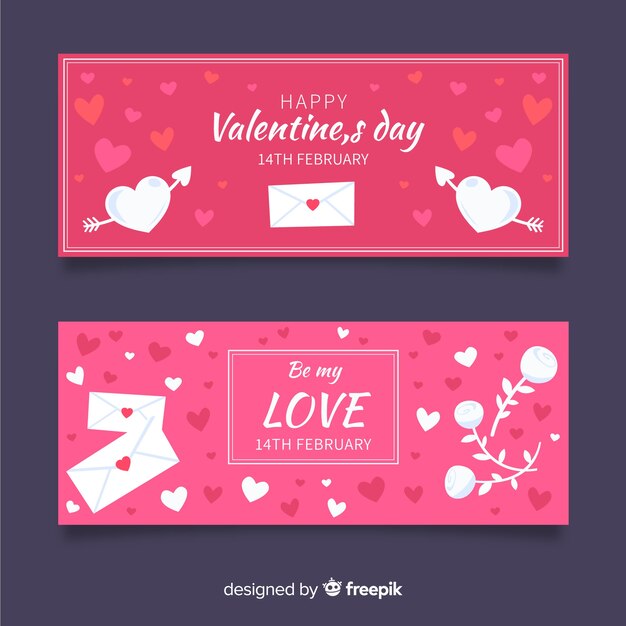 Valentine's day envelope banner