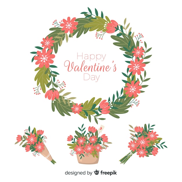 Valentine's day floral wreaths & bouquets