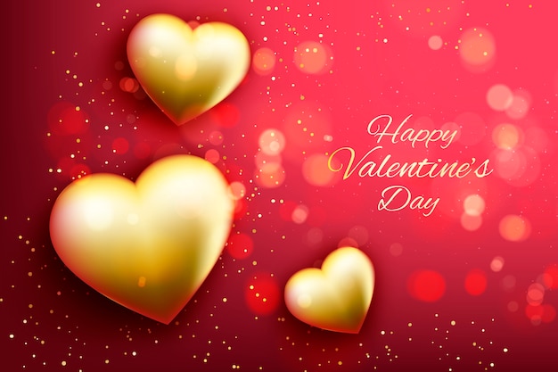 Free Vector valentine's day golden background