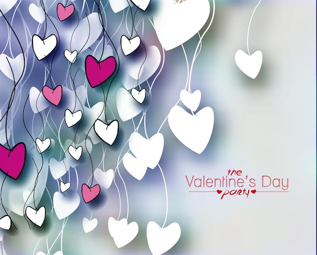 Valentine's day Heart Background, Vector Illustration.