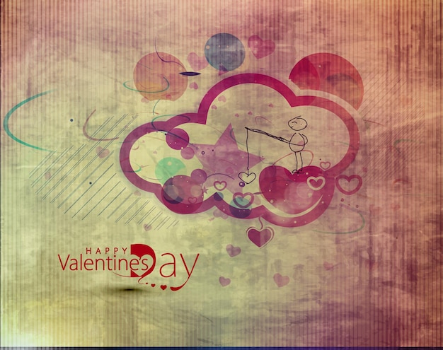 Free vector valentine's day heart background, vector illustration.