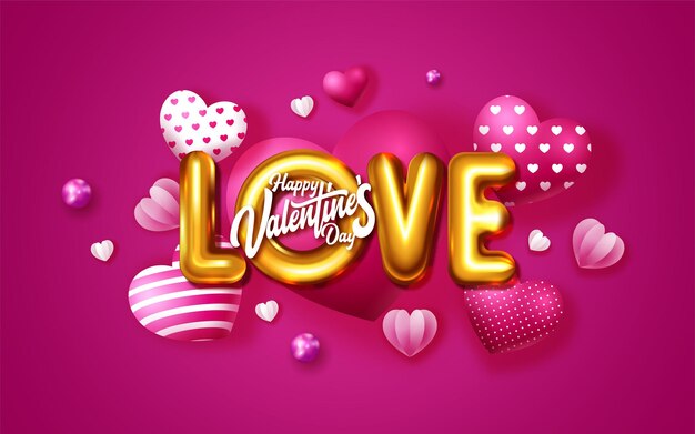 Valentine's day heart and love background