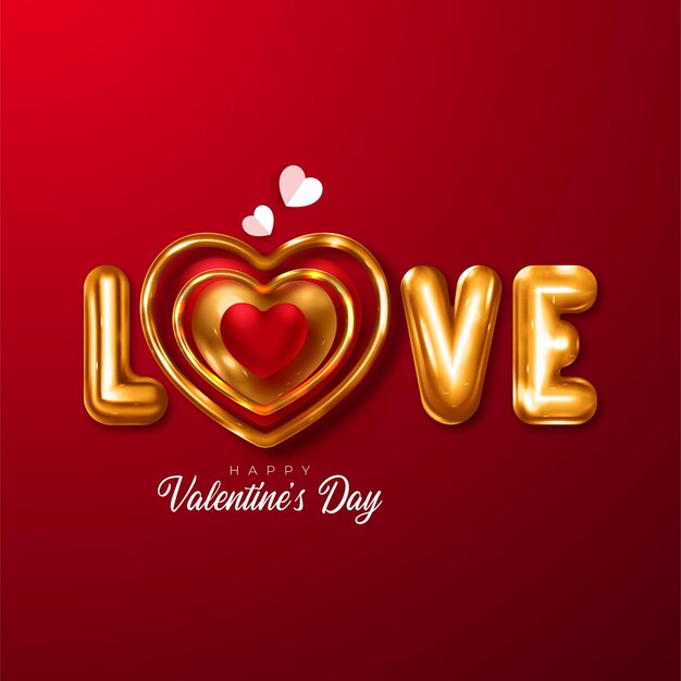 Valentine's day heart and love background