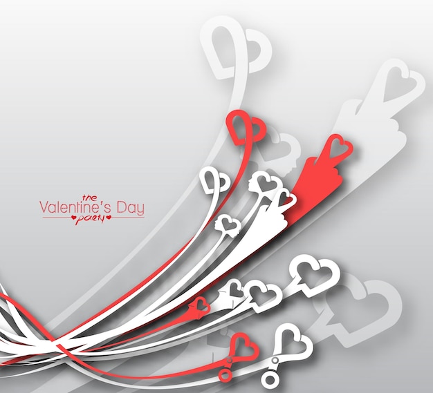 Free Vector valentine's day, heart wave line background.